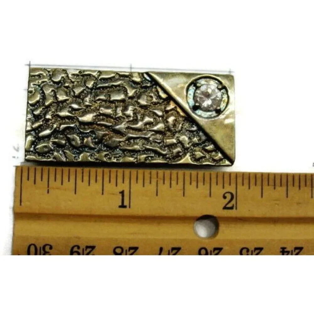 Lind Money Clip Silver Plated Nugget One Carat Simulated Cubic Zirconia Cash ID